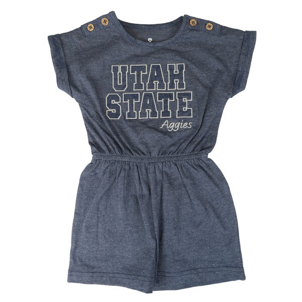 Utah State Aggies Embroidered Toddler Romper Navy
